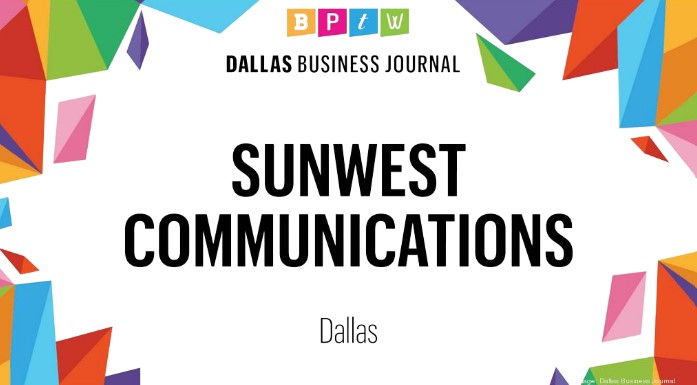 Sunwest Communications Dallas Business Journal Best Places to Work Badge